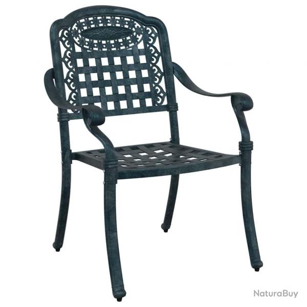 Chaises de jardin 2 pcs en aluminium coul vert