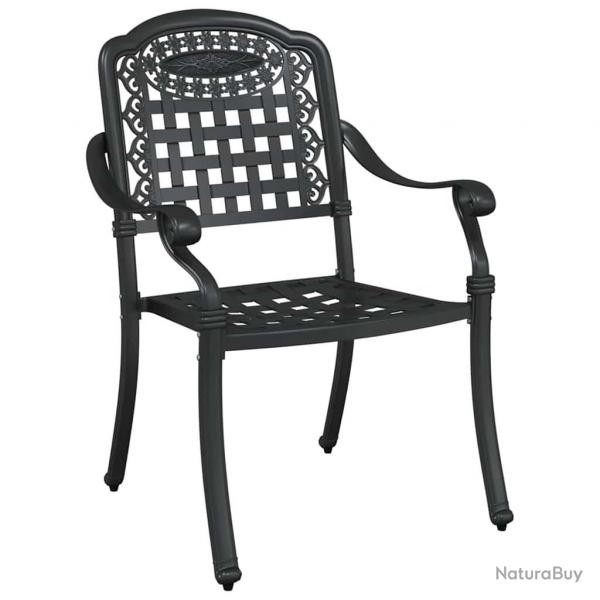Chaises de jardin 2 pcs Noires en aluminium moul