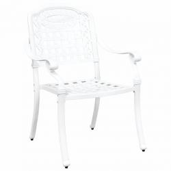 Chaises de jardin 2 pcs en aluminium blanc moulé