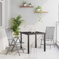 Set de jardin 3 pièces en acier anthracite
