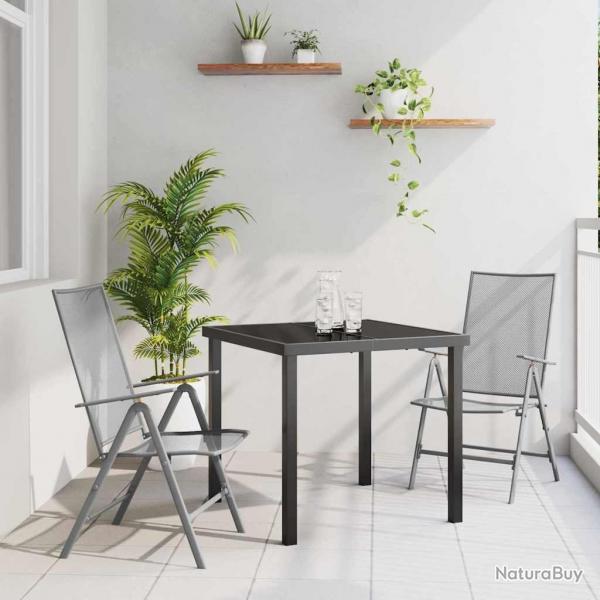 Set de jardin 3 pices en acier anthracite