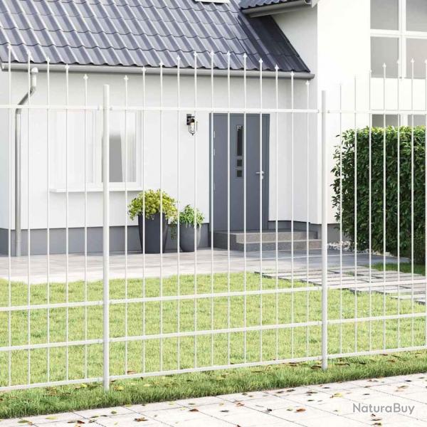 Clture de jardin blanche, 3,4 x 2 m, en acier