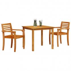 Ensemble de jardin 3 pcs Bois naturel 85 x 85 x 75 cm