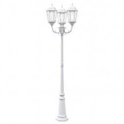Poteau de lumière de jardin 3 lampes E27 Blanc 235 cm Aluminium