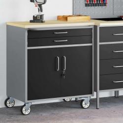 Armoire à outils avec roues et portes verrouillables 75x45x85 cm Acier