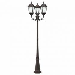 Poteau de lumière de jardin 3 lampes E27 Bronze 235 cm Aluminium