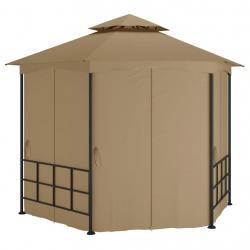 Belvédère avec parois 3,1x2,7 m Taupe