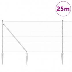 Ensemble de Clôture Set de 2 Acier galvanisé 25 x 1,2 m Durable