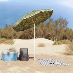 Parasol de plage camouflage 161 x 193 cm avec poteau en métal