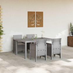Ensemble de salle à manger de jardin 5 pcs Gris clair