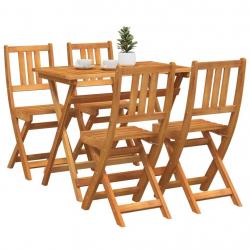 Ensemble Bistro de Jardin 4 Pièces Pliable en Bois Massif d'Acacia vidaXL