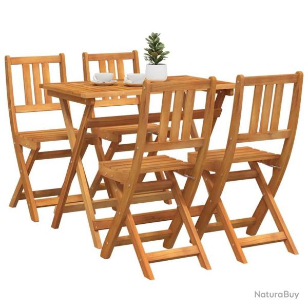 Ensemble Bistro de Jardin 4 Pices Pliable en Bois Massif d'Acacia vidaXL