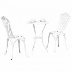 Set de bistro jardin 3 pièces en alu blanc