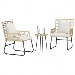 Ensemble de salle à manger pour jardin 3 pcs Noir, Anthracite