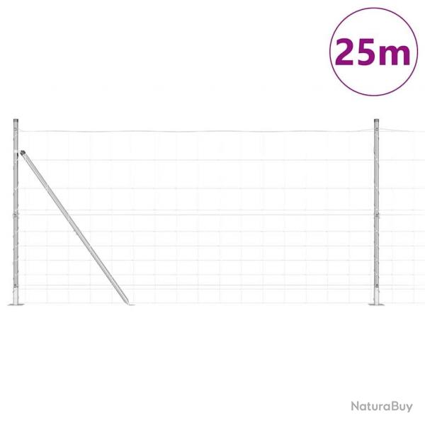 Clture de champ 1,2 x 25 m en acier galvanis