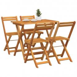 Ensemble Bistro Pliable 5 Pièces en Bois Massif Acacia
