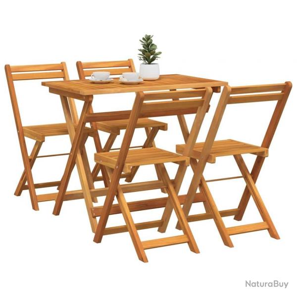 Ensemble Bistro Pliable 5 Pices en Bois Massif Acacia