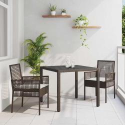 Ensemble de salle à manger pour jardin 3 pcs Marron