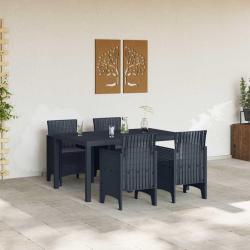 Ensemble de salle à manger de jardin 5 pcs Anthracite