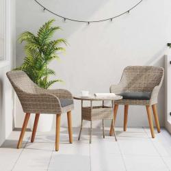 -chaises de jardin avec coussins 2 pcs Noir Poly Rattan