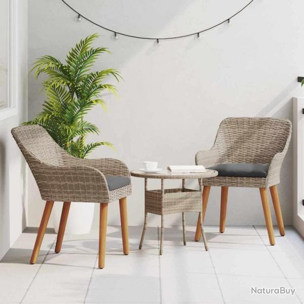 -chaises de jardin avec coussins 2 pcs Noir Poly Rattan