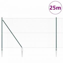 Ensemble de Clôture Ensemble de 2 Vert Métal 25 x 1,5 m Durable