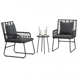 Ensemble de salle à manger pour jardin 3 pcs Noir, Anthracite