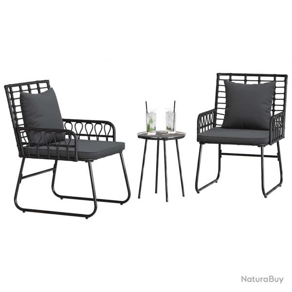 Ensemble de salle  manger pour jardin 3 pcs Noir, Anthracite
