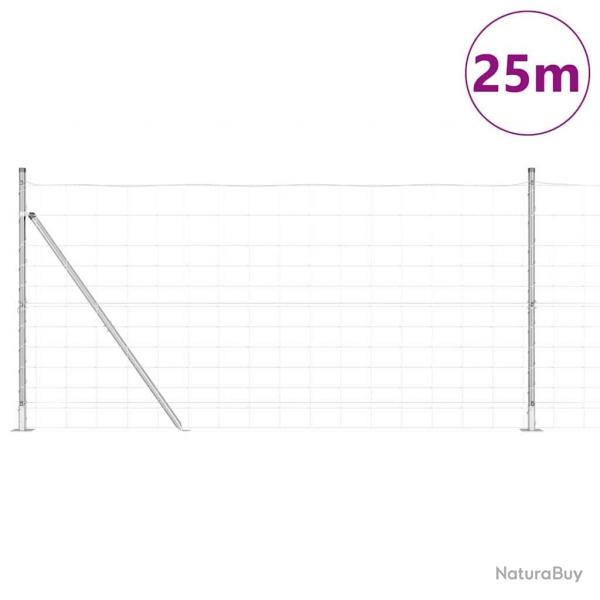 Clture de jardin 1,2 x 25 m en acier galvanis