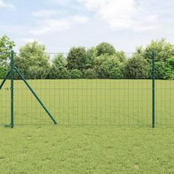 Clôture Euro avec 13 poteaux 1,2 x 25 m en acier galvanisé vert