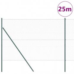 Ensemble de Clôture Ensemble de 2 Vert Métal 25m x 1.5m Durable