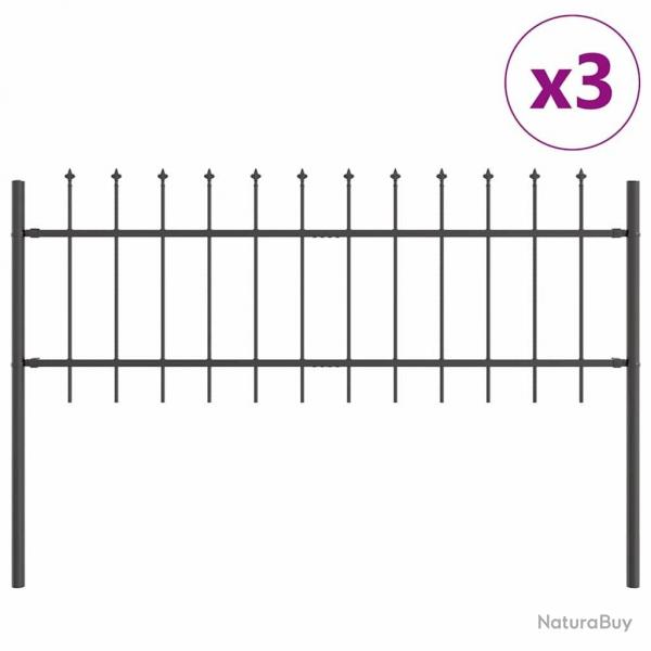 Clture de jardin Gris 5.1 x 1 m Acier