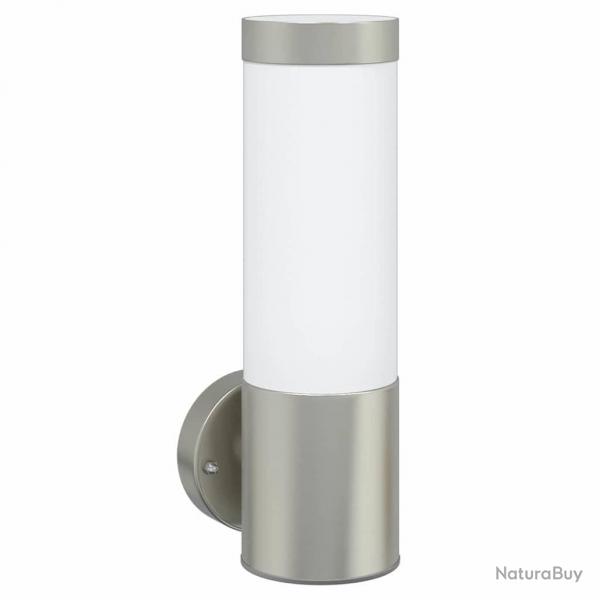 Appliques murales outdoor 2 pcs en acier inoxydable argent IP44