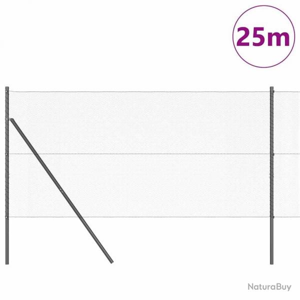 Ensemble de clture Paquet de 2 Gris Acier revtu 25 x 1 m