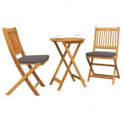 Ensemble bistro de jardin 3 pièces - Bois d'acacia massif