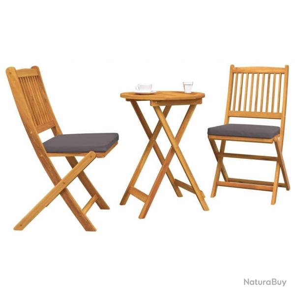 Ensemble bistro de jardin 3 pices - Bois d'acacia massif