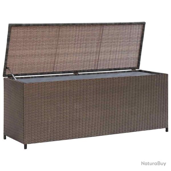 Bote de rangement de jardin marron 120x50x60 cm rsine tresse