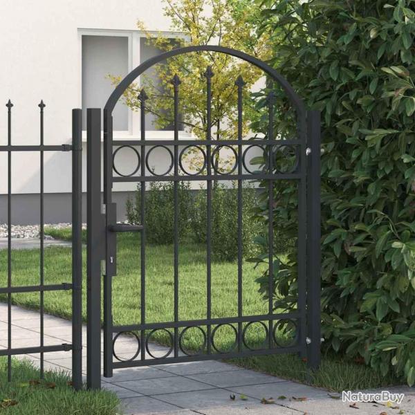 Porte de Clture Gris 100 x 125 cm Acier peint par poudre
