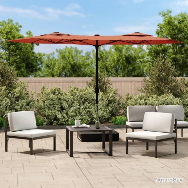 Parasol de jardin  double tte terre cuite 316x145 cm