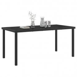 Table de Jardin Noire 160x80x73 cm Verre Trempé