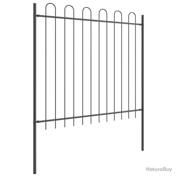 Clture de jardin avec dessus en hoop gris, 1,7x1,5 m en acier.
