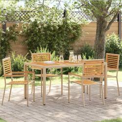 Chaises de Jardin 4 pcs Crème, Brun