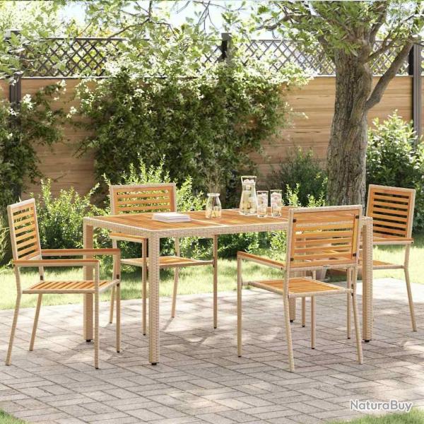 Chaises de Jardin 4 pcs Crme, Brun