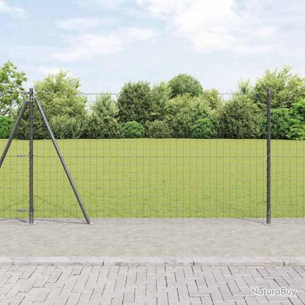Clture Euro avec 13 poteaux  bride 1,2x25 m en acier galvanis