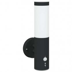Applique murale extérieure avec capteur 2 pcs Noir Acier inoxydable IP44