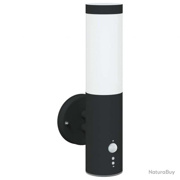 Applique murale extrieure avec capteur 2 pcs Noir Acier inoxydable IP44