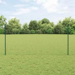 Poteaux de clôture 5 pcs U-Channel Vert 120 cm Acier