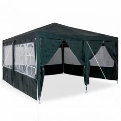 Tente de fête avec 8 parois vertes 4x4 m PE