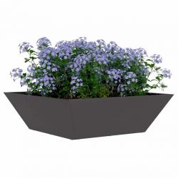 Bols de jardin , lot de 5 jardinières noires, 50x50x15 cm en acier.