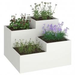 Jardinier 80x80x60 cm Acier Blanc